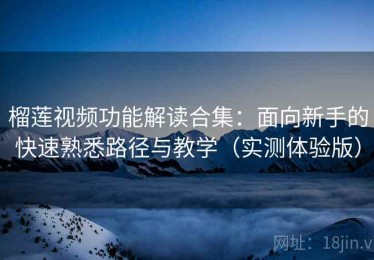 榴莲视频功能解读合集：面向新手的快速熟悉路径与教学（实测体验版）