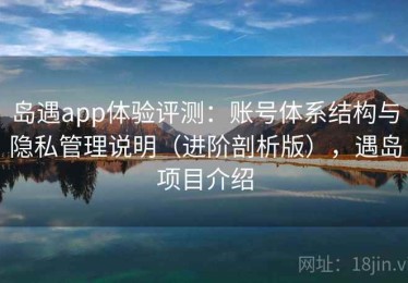 岛遇app体验评测：账号体系结构与隐私管理说明（进阶剖析版），遇岛项目介绍