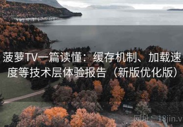 菠萝TV一篇读懂：缓存机制、加载速度等技术层体验报告（新版优化版）