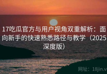 17吃瓜官方与用户视角双重解析：面向新手的快速熟悉路径与教学（2025深度版）
