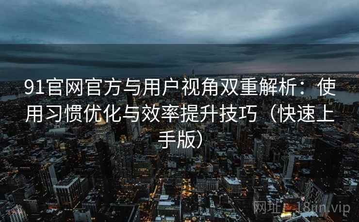 91官网官方与用户视角双重解析：使用习惯优化与效率提升技巧（快速上手版）