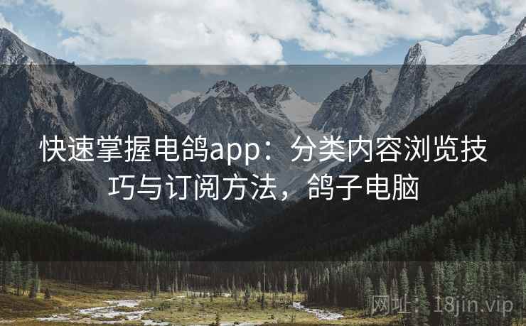 快速掌握电鸽app：分类内容浏览技巧与订阅方法，鸽子电脑
