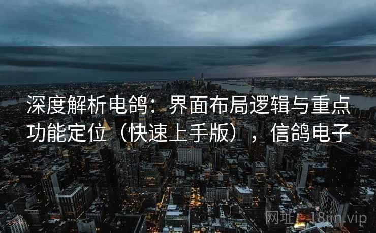 深度解析电鸽:界面布局逻辑与重点功能定位(快速上手版),信鸽电子 深度解析电鸽:界面布局逻辑与重点功能定位(快速上手版),信鸽电子