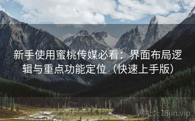 新手使用蜜桃传媒必看：界面布局逻辑与重点功能定位（快速上手版）