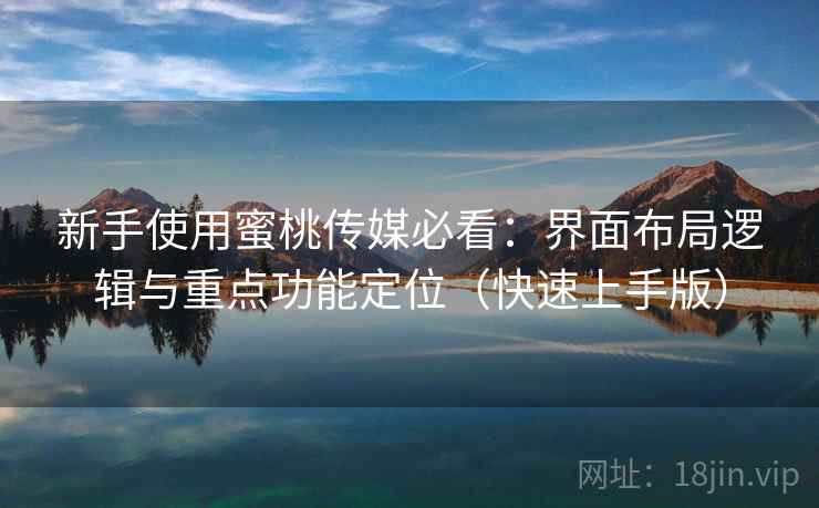 新手使用蜜桃传媒必看：界面布局逻辑与重点功能定位（快速上手版）